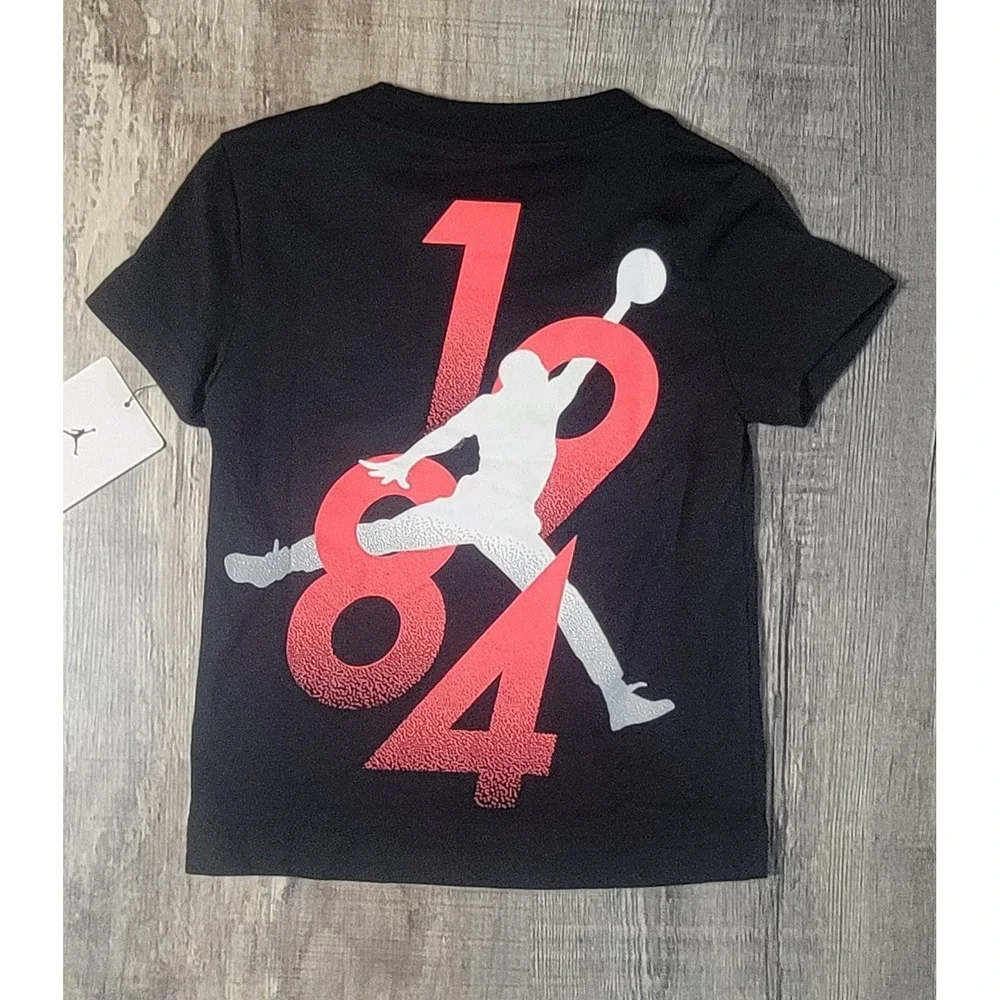 Air Jordan Graphic Print Short Sleeve Shirt Baby/Toddler's‎ Size 2T 1-2yrs Black